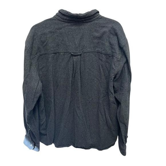 CQR men’s gray flannel button up long sleeve shirt XL cotton casual - Picture 2 of 6